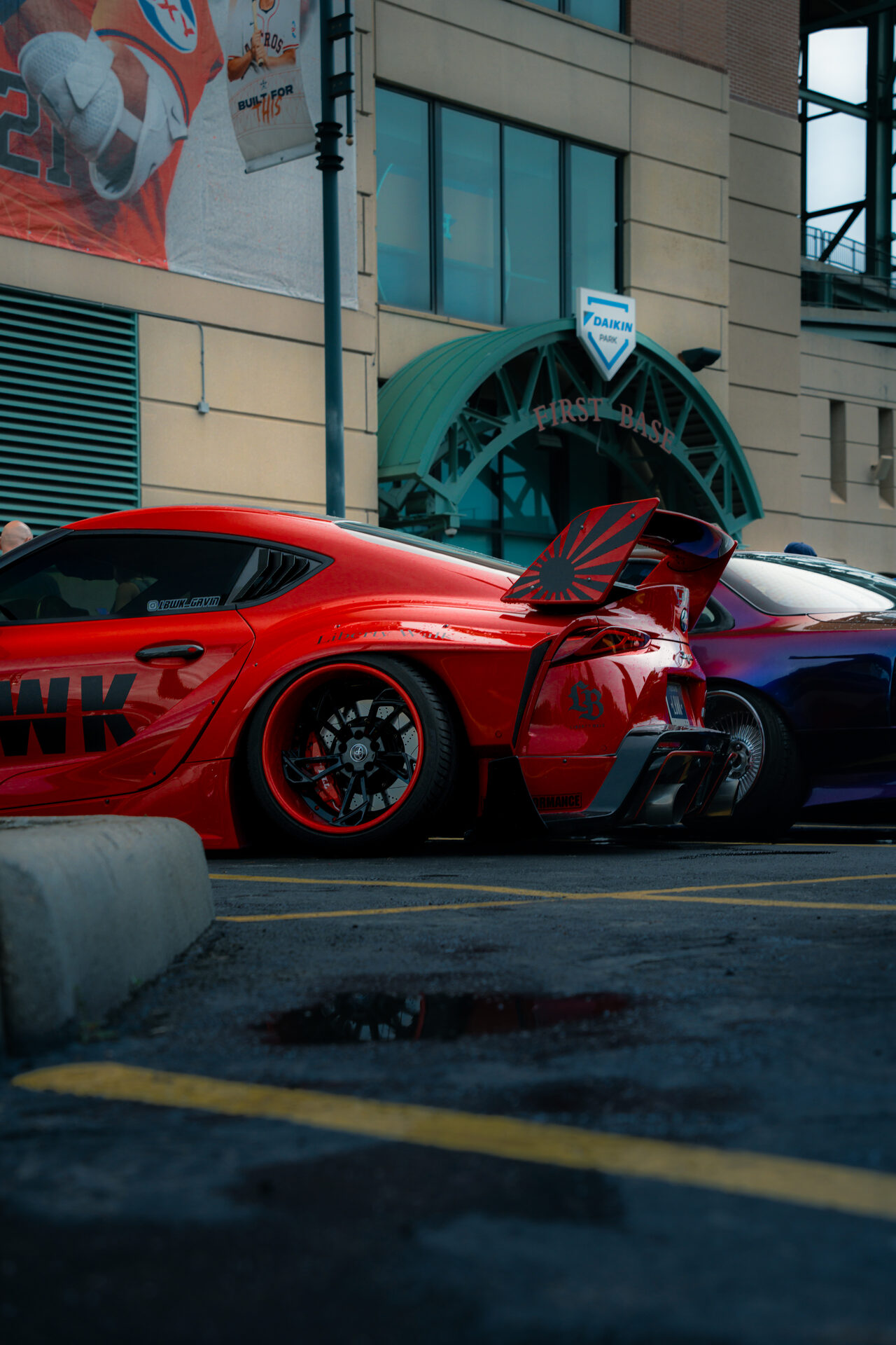 Red and blue exotic low angle