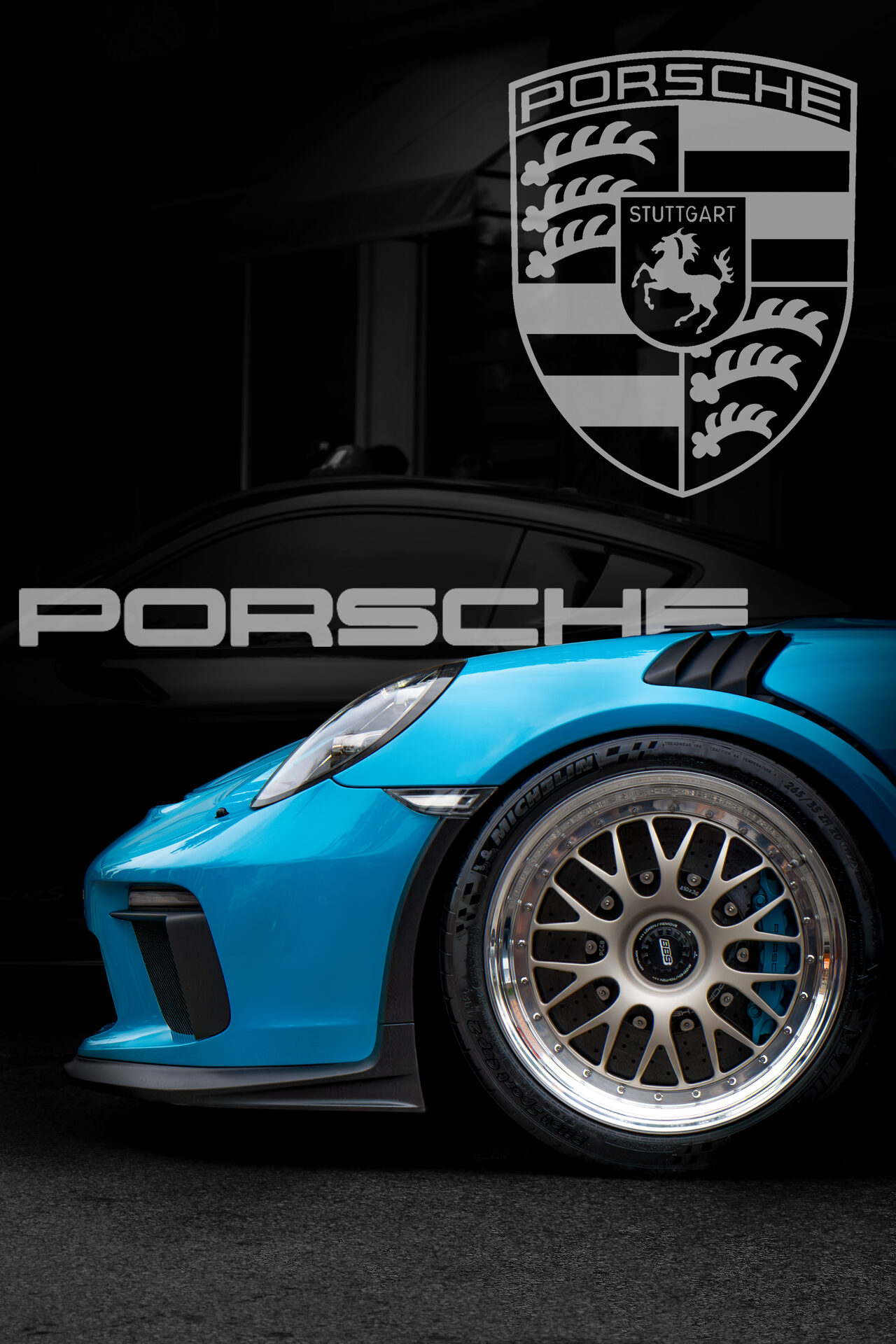Blue Porsche detail
