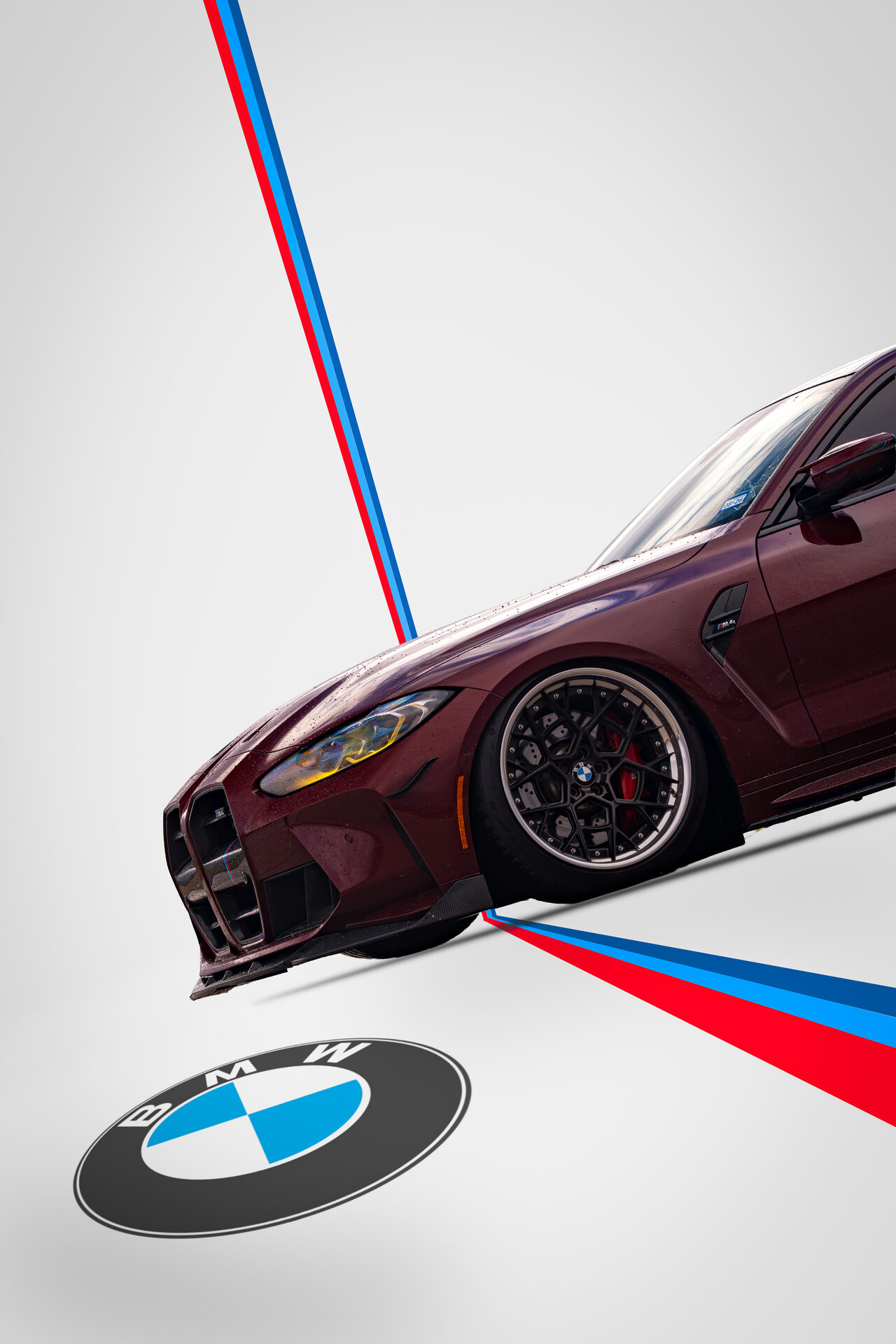 BMW M stripes detail