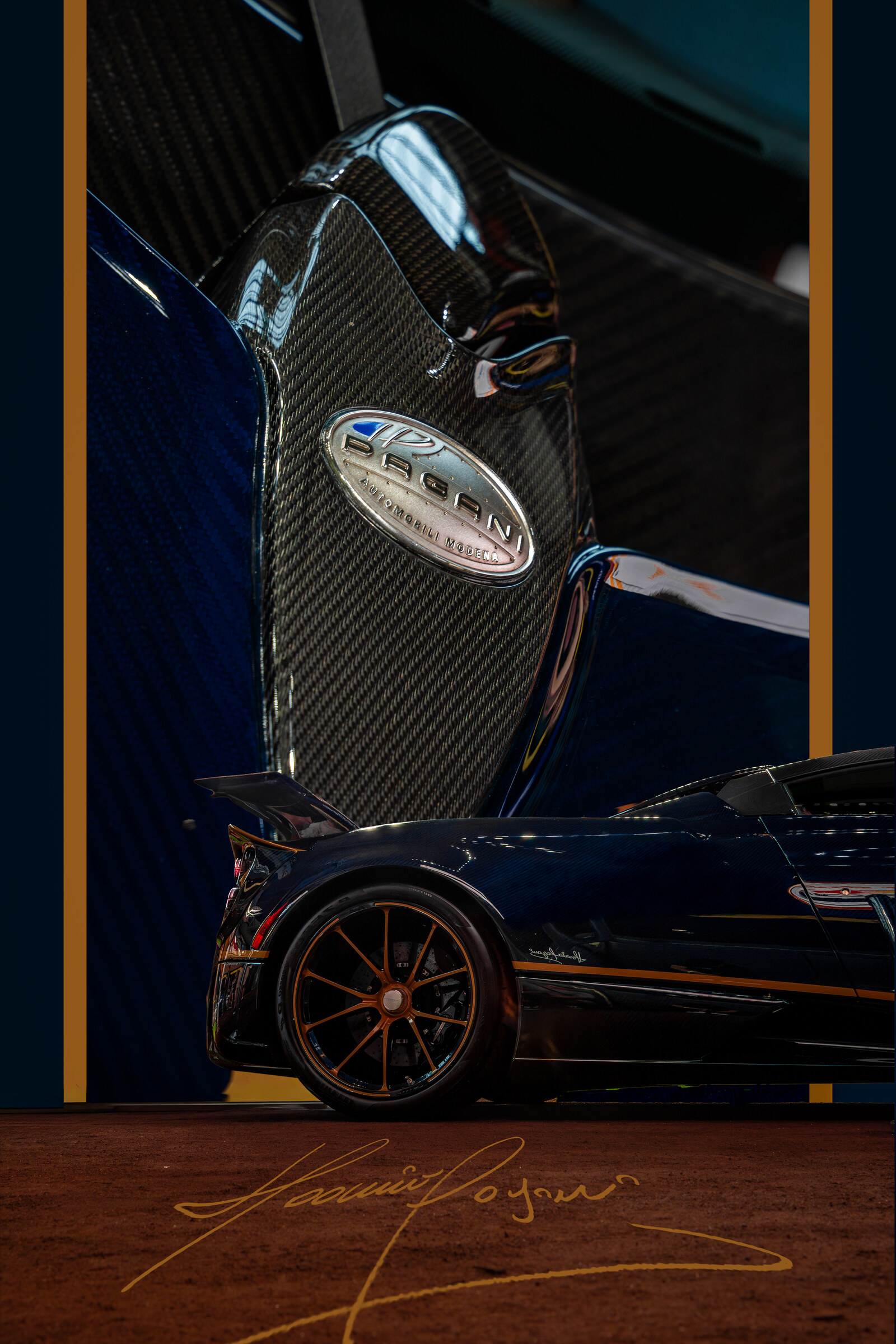 Pagani carbon fiber badge detail